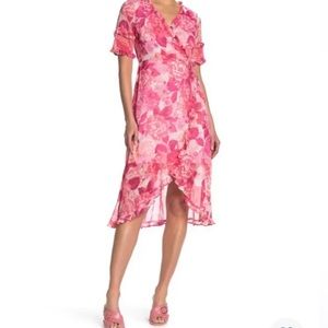 Kensie Pink Floral High Low Dress